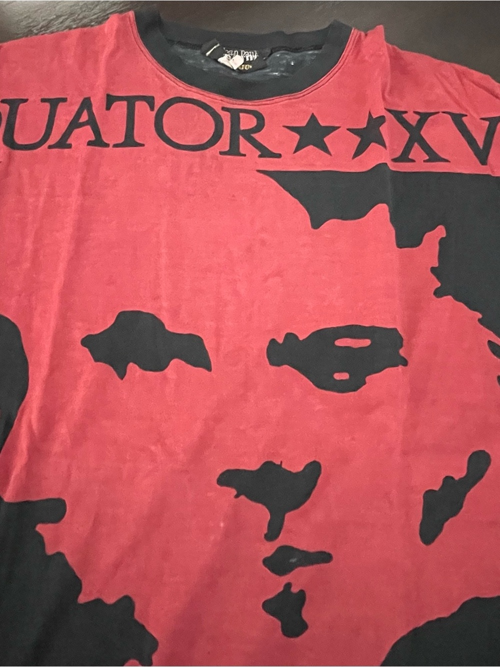 Jean Paul Gaultier Black and Burgundy Graphic Tee